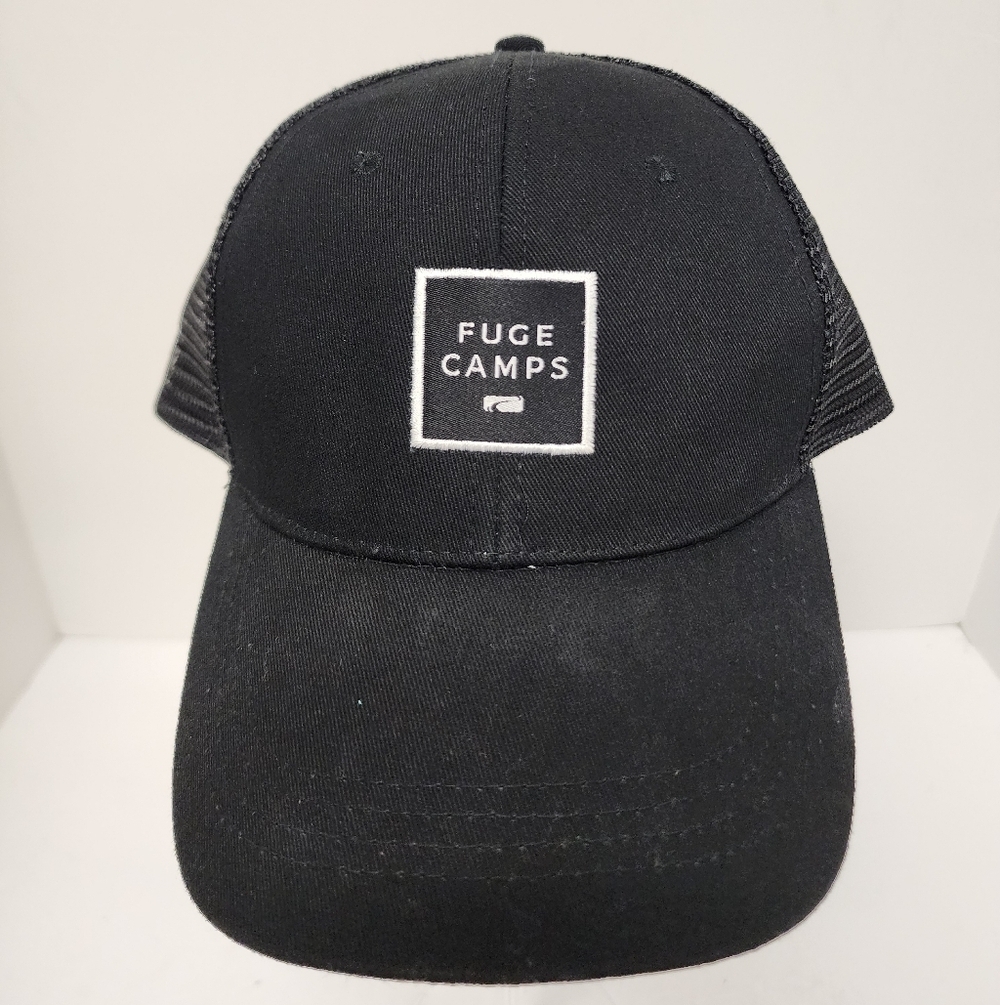 Fuge Camps Black Mesh Trucker Hat Adjustable Snapback Cap